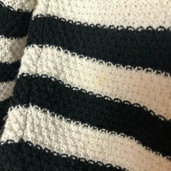 Pink Republic Black & White Stripe Lace Up Crewneck Pullover Sweater S - Picture 4 of 4